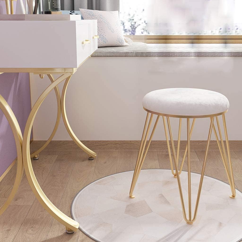 Simple Wrought Iron Dressing Stool Makeup Vanity Stool Household Dinette Piano Shoe Bench Modern Round Dressing Table Stool,#2