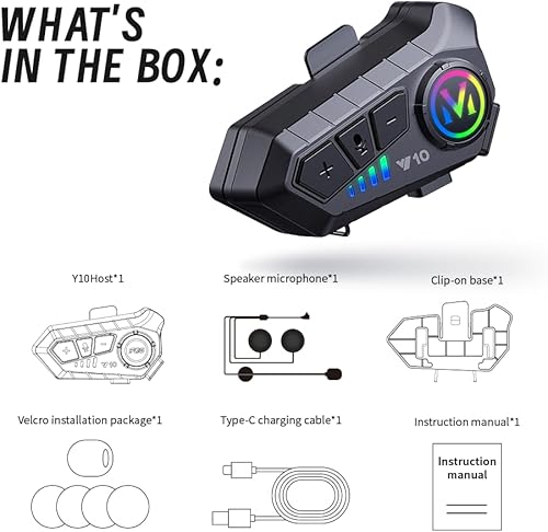 Miniatura 7 de WNJACO Auriculares Bluetooth para casco de motocicleta, auriculares inalámbricos Bluetooth 5.3 para exteriores, cancelación de ruido, sistemas de