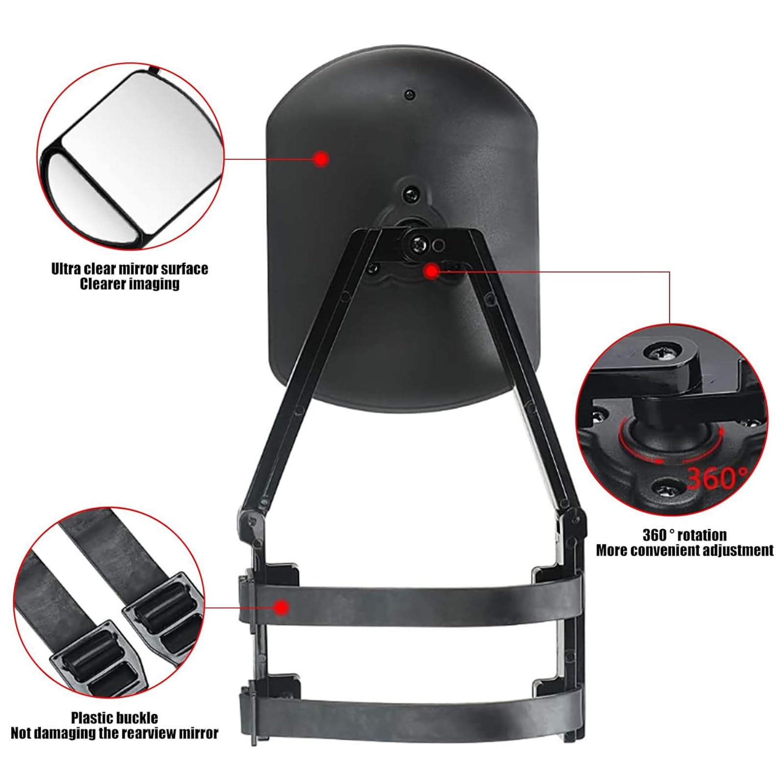 VOBOR 2Pcs Espejos Caravana Coche, Espejo para Remolque de Automóvil, Espejos Retrovisores Universales de Extensión Negra para remolques caravanas campamentos
