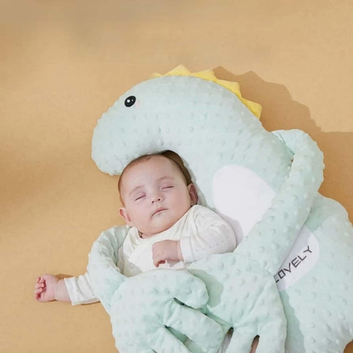 Companion Plush Comfort Patting Pillow,Used for Soothing and Hugging (Green Dinosaur)