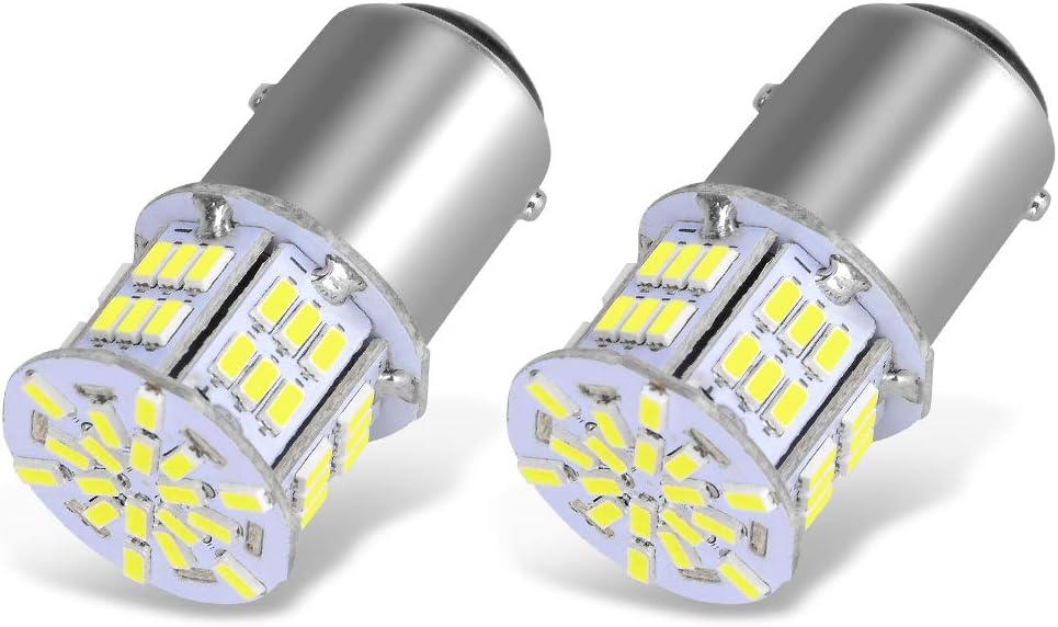 YITAMOTOR 12V 1157 LED Bulb White, 54SMD 650 Lumens, BAY15D 7528 2357 2057 LED Replacement Light Bulbs for Brake Tail Running Parking Backup Light for Car RV Motorcycle Boat, 2-Pack
