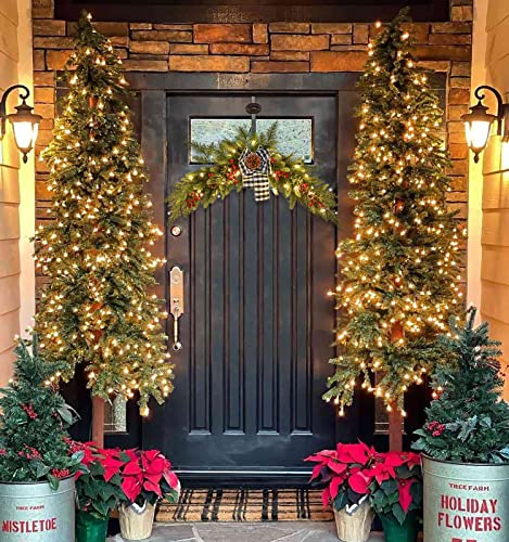 Dearhouse 28Inch Artificial Christmas Swag,Christmas Wreath With Wintry Pine Collection And 30 Led Lights For Christmas Holiday Home Decor #TOP1
