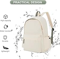 Vista 2 de Mochila ligera Mochila impermeable para estudiantes de secundaria, A-beige Verde, Mochila escolar