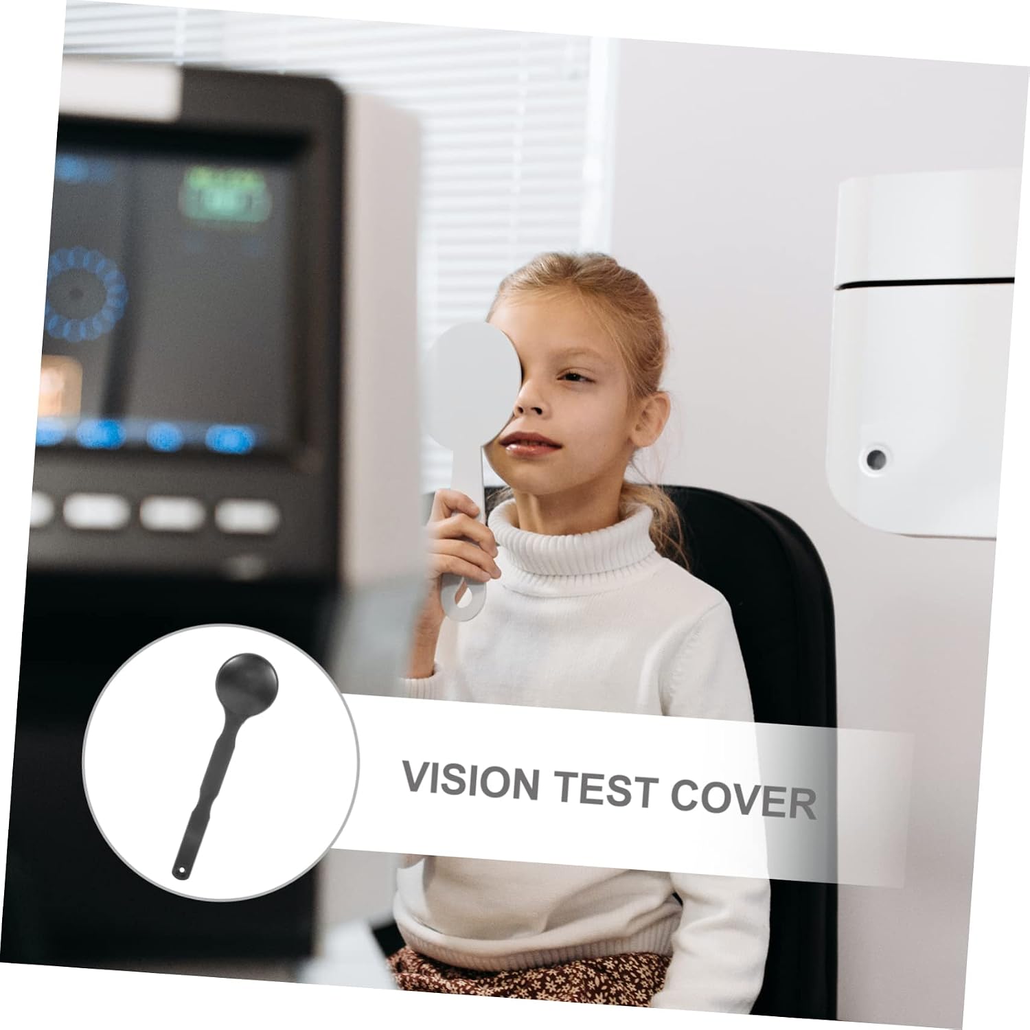 NOLITOY 9pcs Eyesight Test Tool Vision Chart Eye Cover Reusable Eye Occluder for Glasses Tools for Ages School