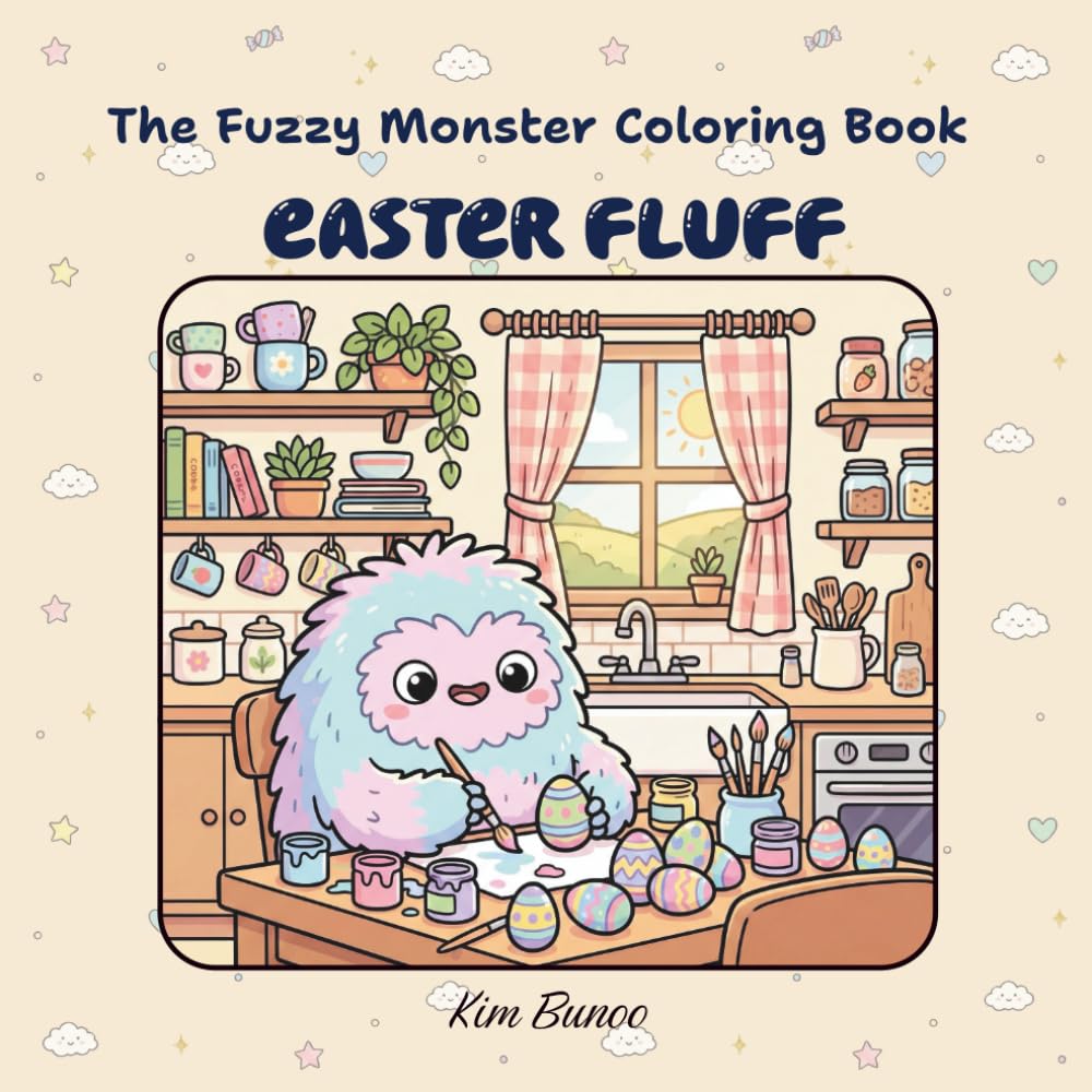 The Fuzzy Monster Vol 2 : Easter Fluff: Adorable Monsters in Bunny Ears | A Whimsical and Cute Monster Coloring Book | Bold and Easy Coloring for Relaxation | Simple & Cozy Art for All Ages