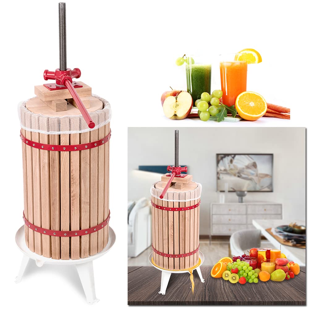 UISEBRT Prensa de Frutas - 30 litros Prensa de Manzanas Prensa de Vino Exprimidor de jugos Press Fruit Mill Prensa Manual Incl. manivela & paños de prensado