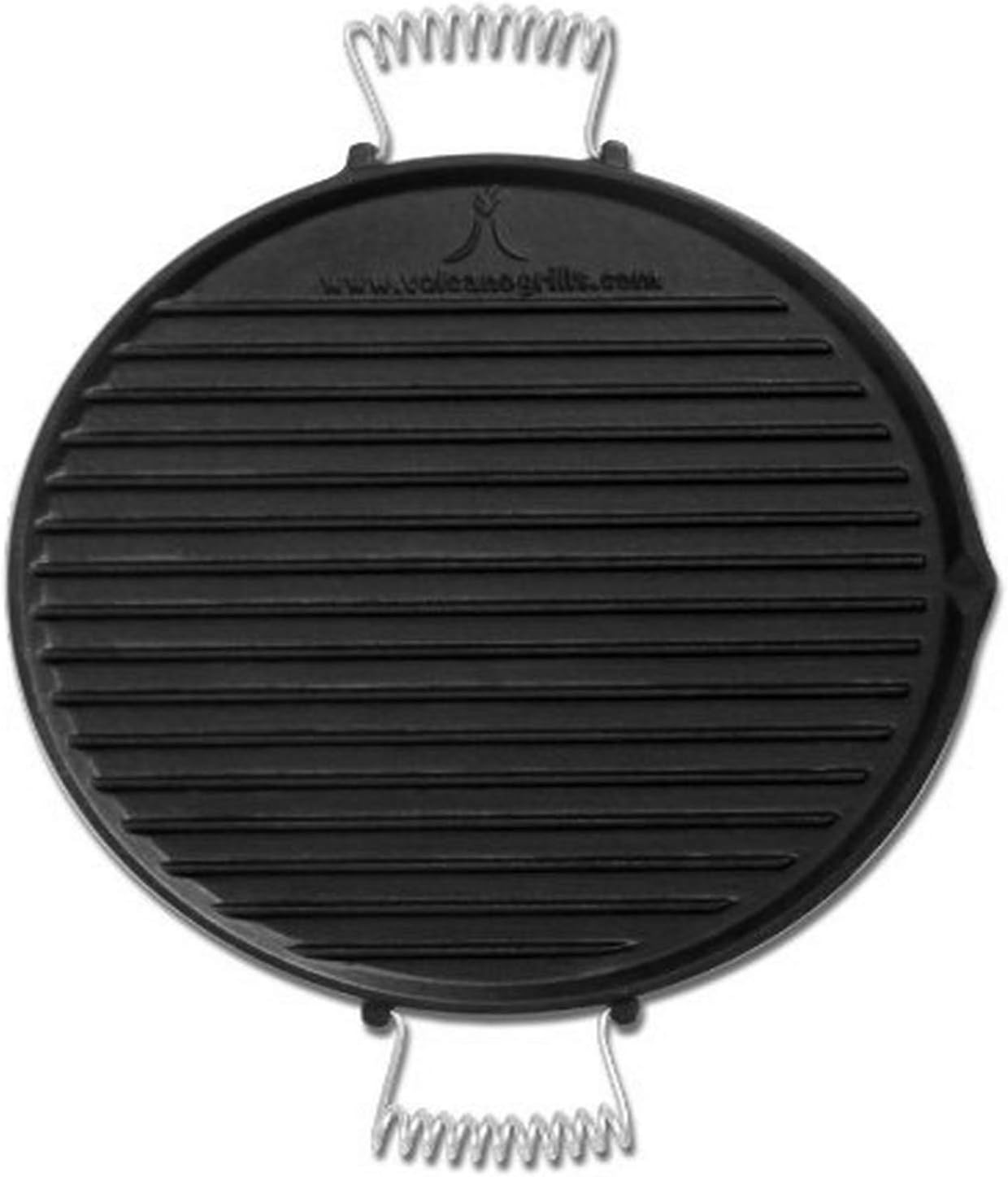 - Volcano Reversible Cast Iron Griddle โ Dual-Sided Flat & Ribbed Grill Pan for Volcano Collapsible Grill, Pre-Seasoned Round Plate, Portable Camping Cooking for Grilling, Frying, Searing & Sauteing