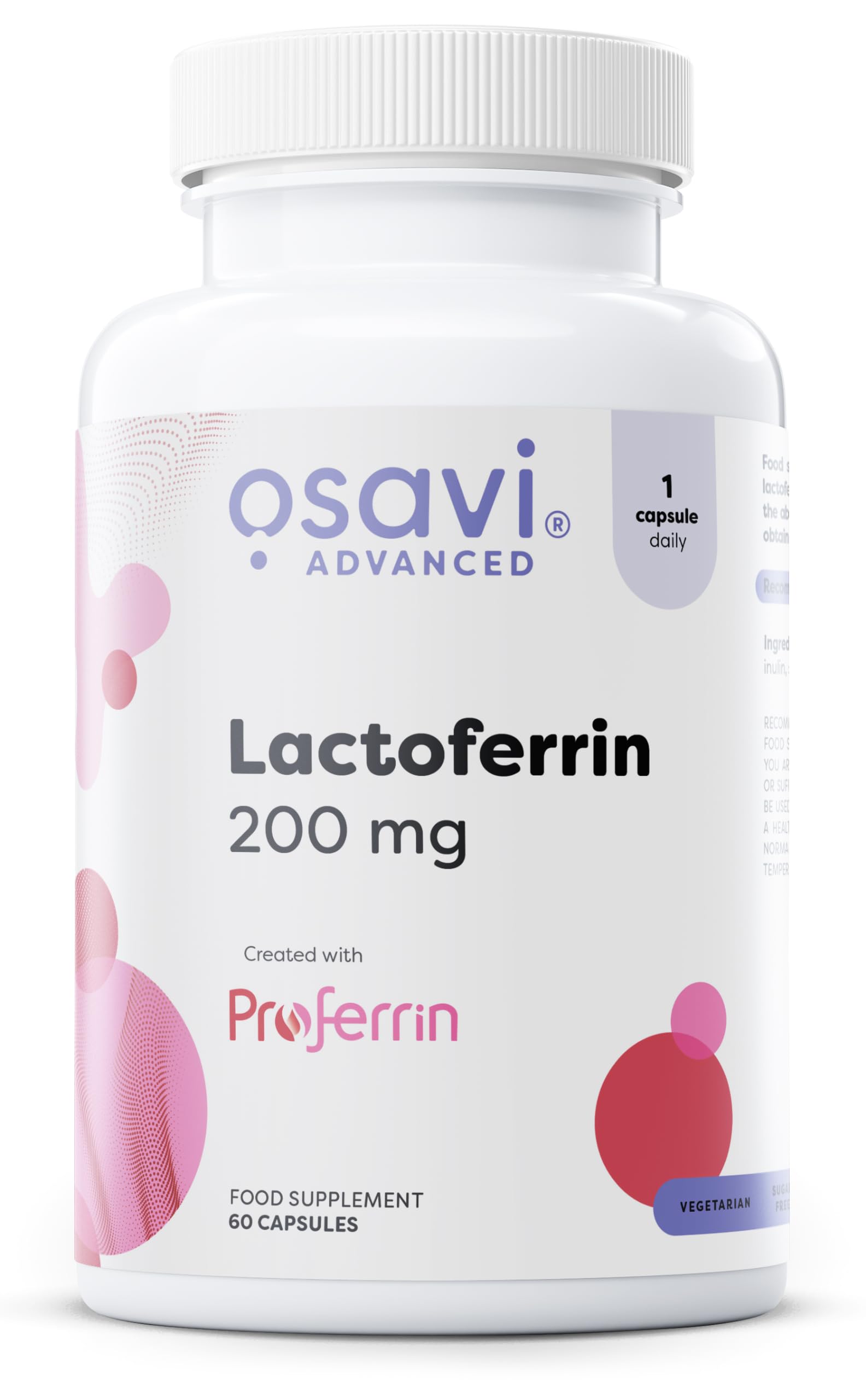 Lactoferrin 200 mg – 60 Capsules | Supports Iron Transport and Immune Function | Proferrin® Lactoferrin from Cow's Milk for Enhanced Bioavailability