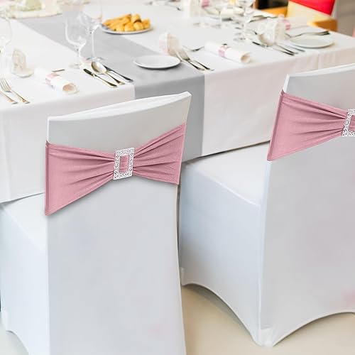Vista 12 de Joccun 30 cintas elásticas de elastano para silla con hebilla deslizante, lazos elásticos universales para sillas para bodas, banquetes, fiestas