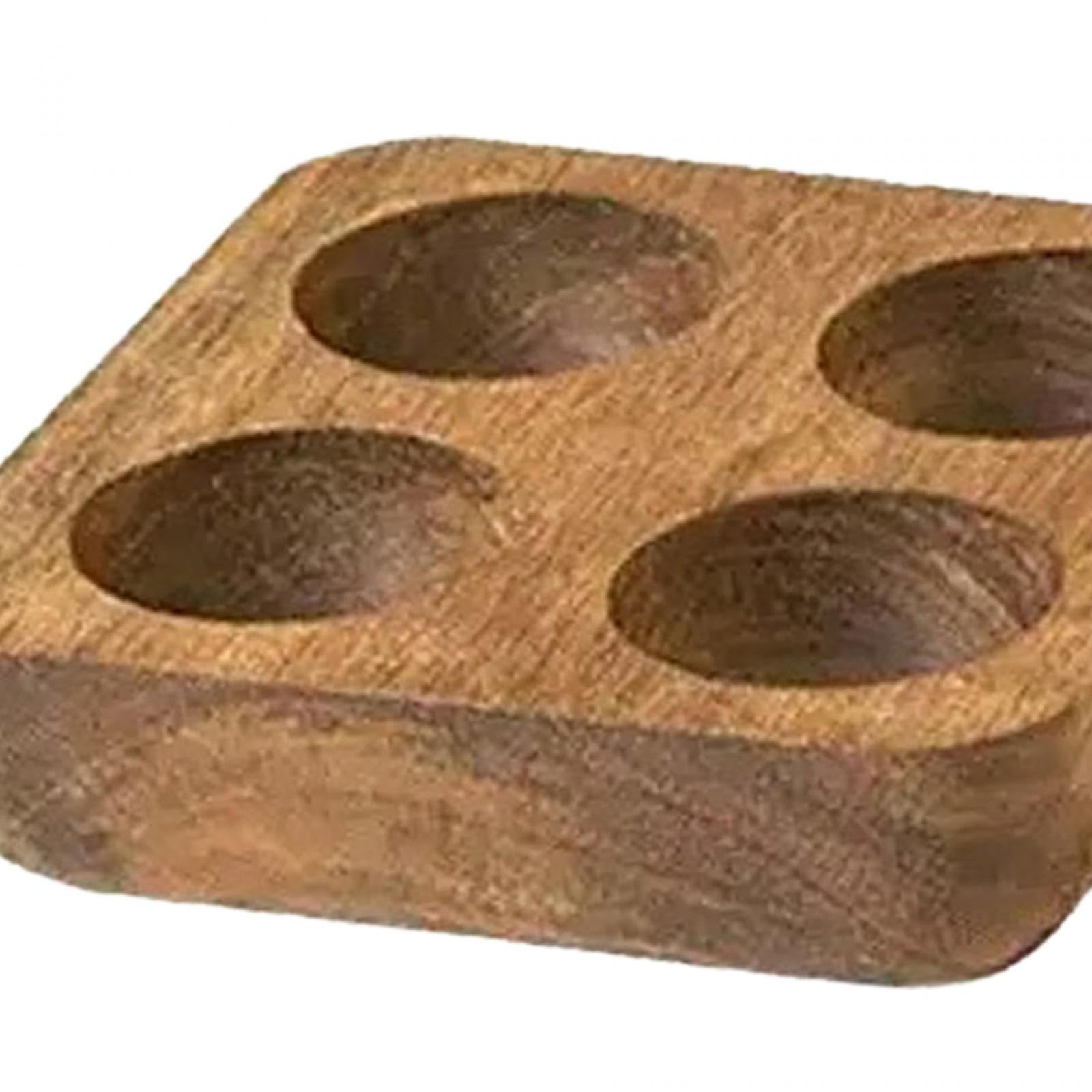 2 Piezas Soporte para Huevos Bandeja de Madera Organizador de Huevos Estante de Cocina Recipiente de Refrigerador Compartimentos Adecuado, 4 Piezas