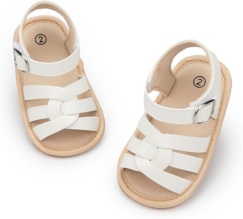 KIDSUN Sandalias para bebés, niñas y niños, suela de goma antideslizante, para verano, playa, al aire libre, zapatos para cuna