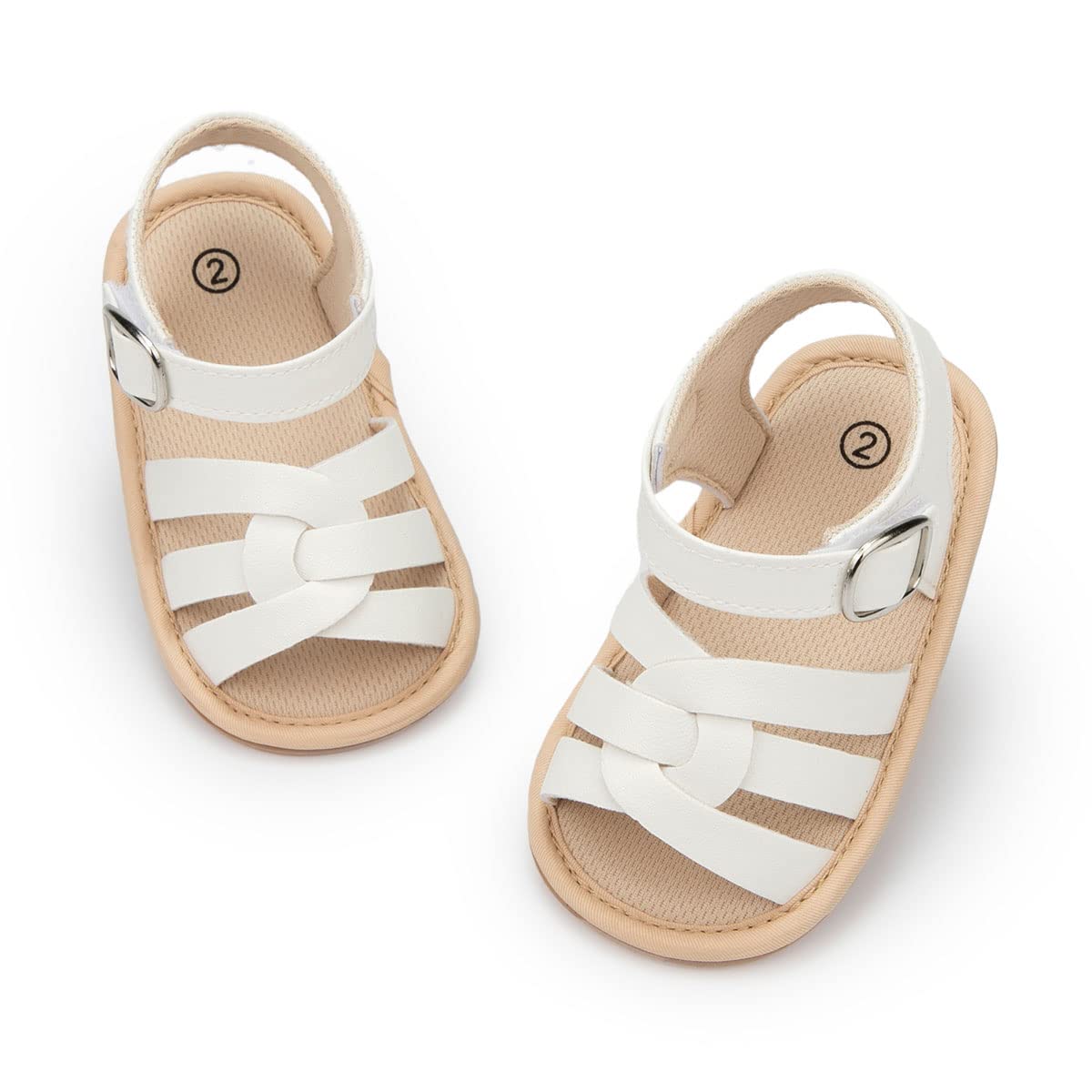 KIDSUN Baby Infant Girls Boys Sandals Non Slip Rubber Sole Summer Beach Outdoor First Walker Crib Shoes