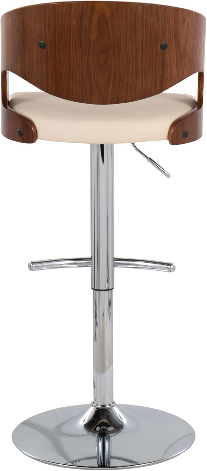 LumiSource Pino Adjustable Bar Stools Set of 3, Chrome Bar Stools, Bar Chairs, Swivel Bar Stools Set of 3, Bar Height Stools, Bar Stools for Kitchen Counter