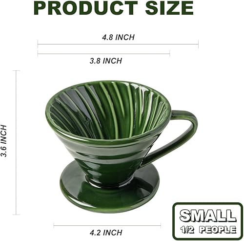 Miniatura 7 de Gotero de café con 1 agujeros, cono de filtro lento de fondo plano 01 para viajes, camping, oficina, hogar, portátil, fácil de preparar manualmente,