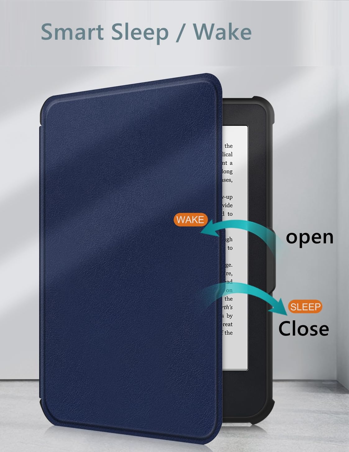 Stianiiie Case For Kobo Clara 2E (2022 Released) 6" Premium PU Leather Protective Cover Smart Sleep/Wake, Dark Blue - Image 3