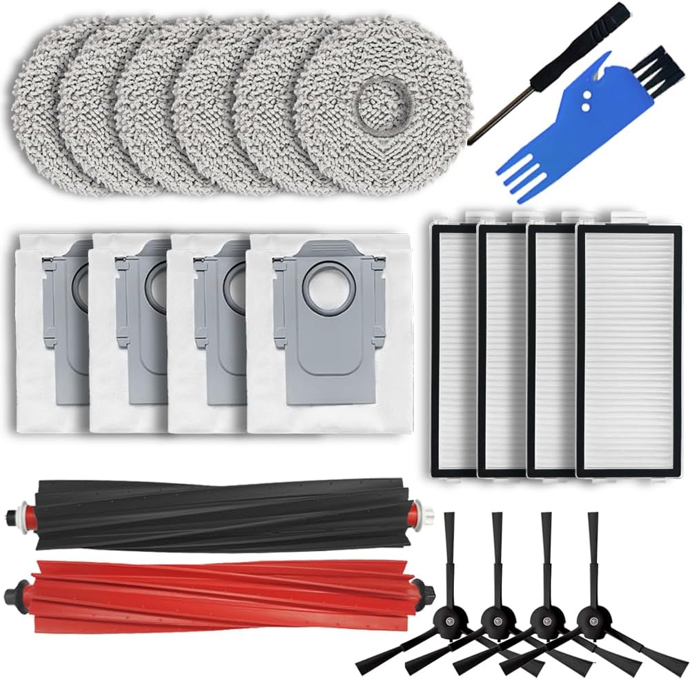 Roborock Qrevo Master Accessories - Complete Parts Kit for Roborock Qrevo Master Robot Vacuum Cleaner Replacement Parts Rollers Brushes Filters Mop Pads Dust Bags