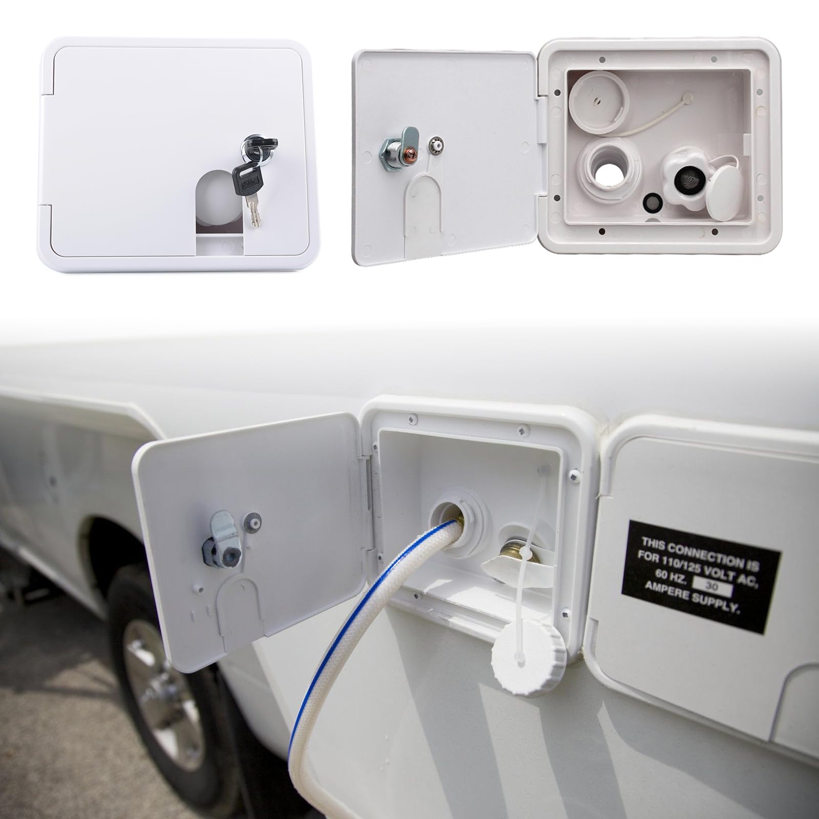 Gravitys City - Escotillas de agua multiusos para caravanas y barcos, con llaves dobles y tapas de ventilación de fontanería