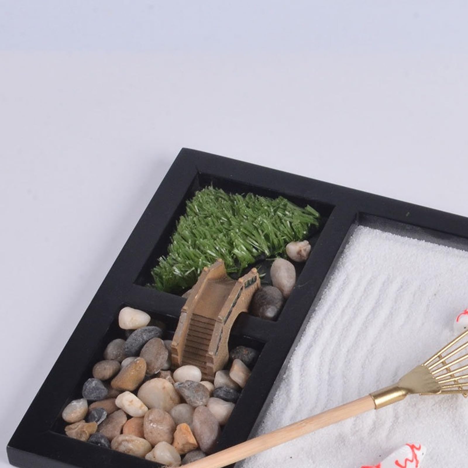 Vassoio sabbia paesaggio con ponte per Desktop Decor