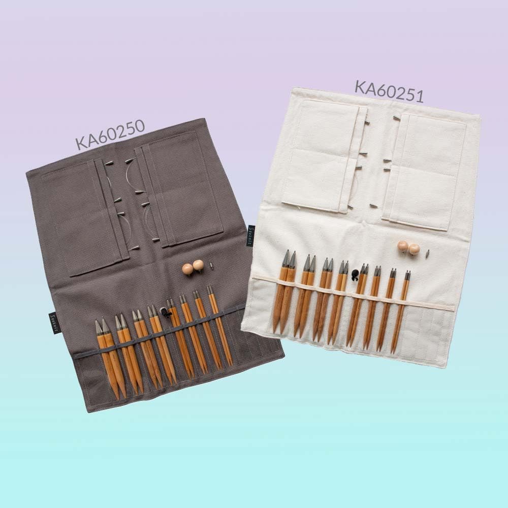 Seeknit Koshitsu Grand Austauschbares Nadel-Set, Bambusspitze, für Strick- oder Häkelprojekte, Grau, 12,5 cm