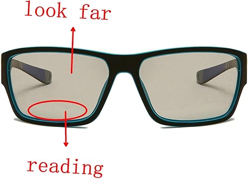 Miniatura 2 de Gafas de lectura bifocales fotocrómicas de transición para hombres y mujeres cuadrados envolventes gafas de sol deportivas lectores 0 +4.00