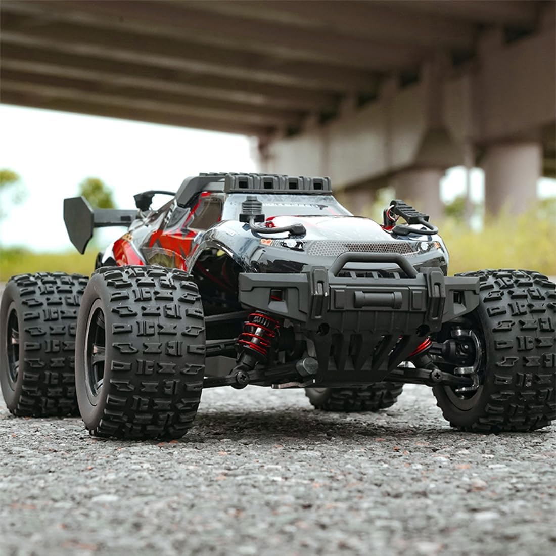 RC Truck Crawler Model, 1/18 Scale 4WD 60KM/H High-Speed Brushless RC Simulation Off-Road Car Vehicle with LED Lights & High Grip Tires, Hobby Remote Control Car Model