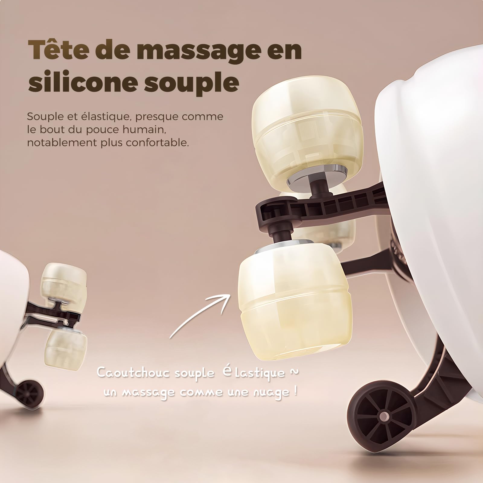 Appareil de massage du cou avec fonction chauffante, appareil de massage Shiatsu sans fil avec massage 4D des tissus profonds, pour les épaules, les jambes, les muscles du corps, soulagement