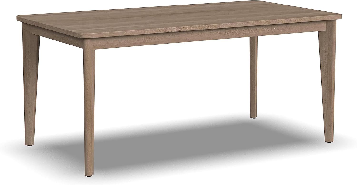 Pemberly Row Rectangle Mid-Century Wood Dining Table, 66" W x 36" D x 30" H, Brown/Oak Finish, Seats 6, Solid Wood Construction, Boho Style, Compact Dining Room Table for Home