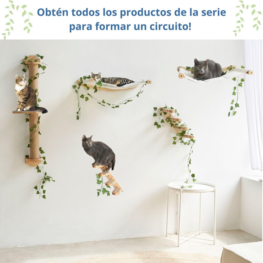 Cama Gato Pared - Hamaca para Gatos Pared cómoda y Robusta, soporta hasta 12 kg - Ideal para optimizar Espacios, Hecha de Madera, fácil de Montar y Resistente.