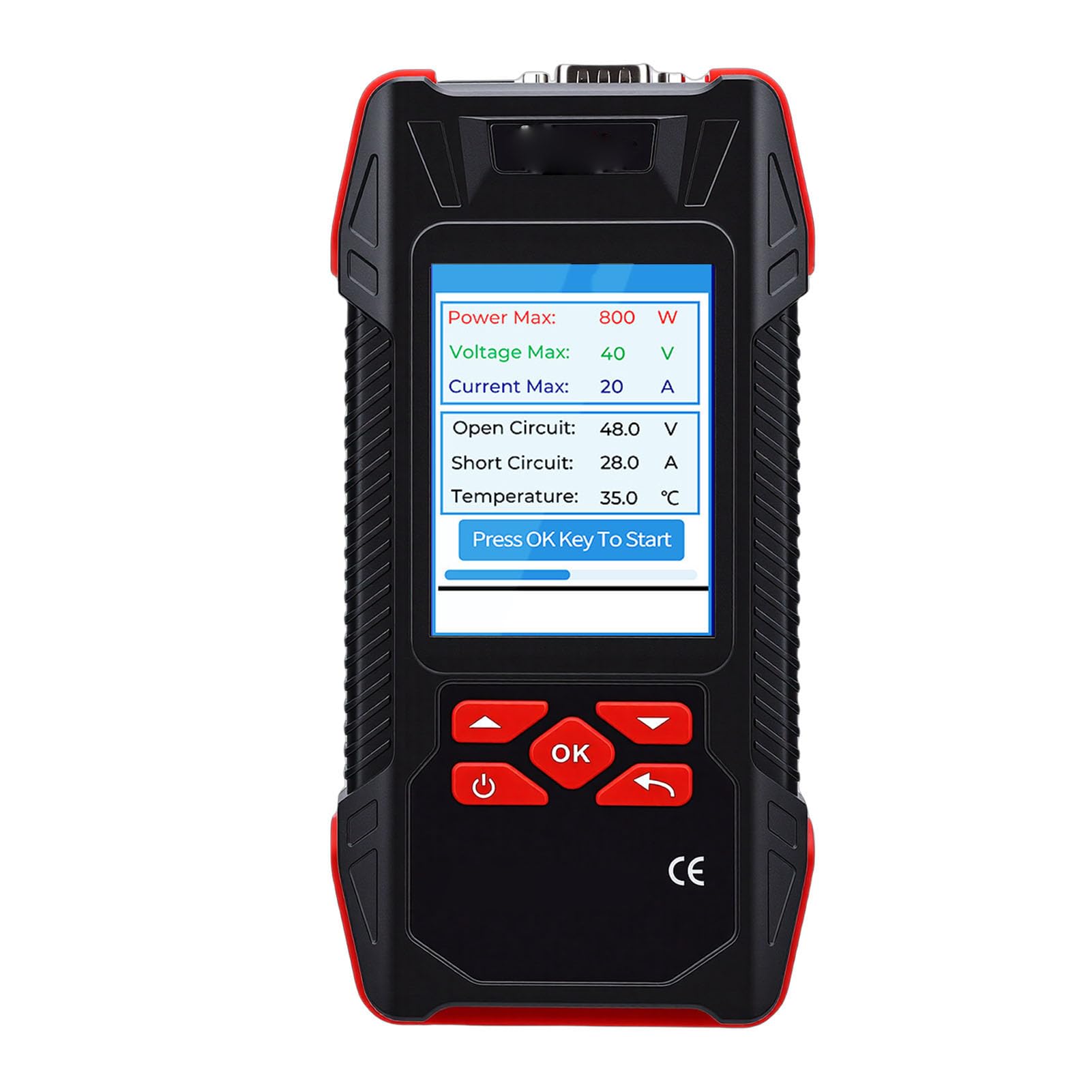 Tester per Pannelli Solari, Misuratore MPPT Intelligente di Potenza Massima 2000 W Tester per Moduli Fotovoltaici con Display LCD da 3,2 Pollici Retroilluminazione Mantenimento Dati per