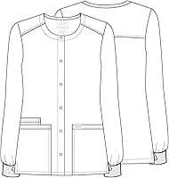 Vista 6 de Cherokee WW340 - Chaqueta de uniforme médico para mujer, con cierre frontal, 3 bolsillos, resistente a la decoloración, elástica en 2 direcciones