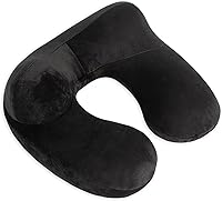 Vista 3 de Almohada inflable de viaje, soporte de almohada para el cuello para viajes, aviones, automóviles y oficinas con bolsa de transporte compacta, funda