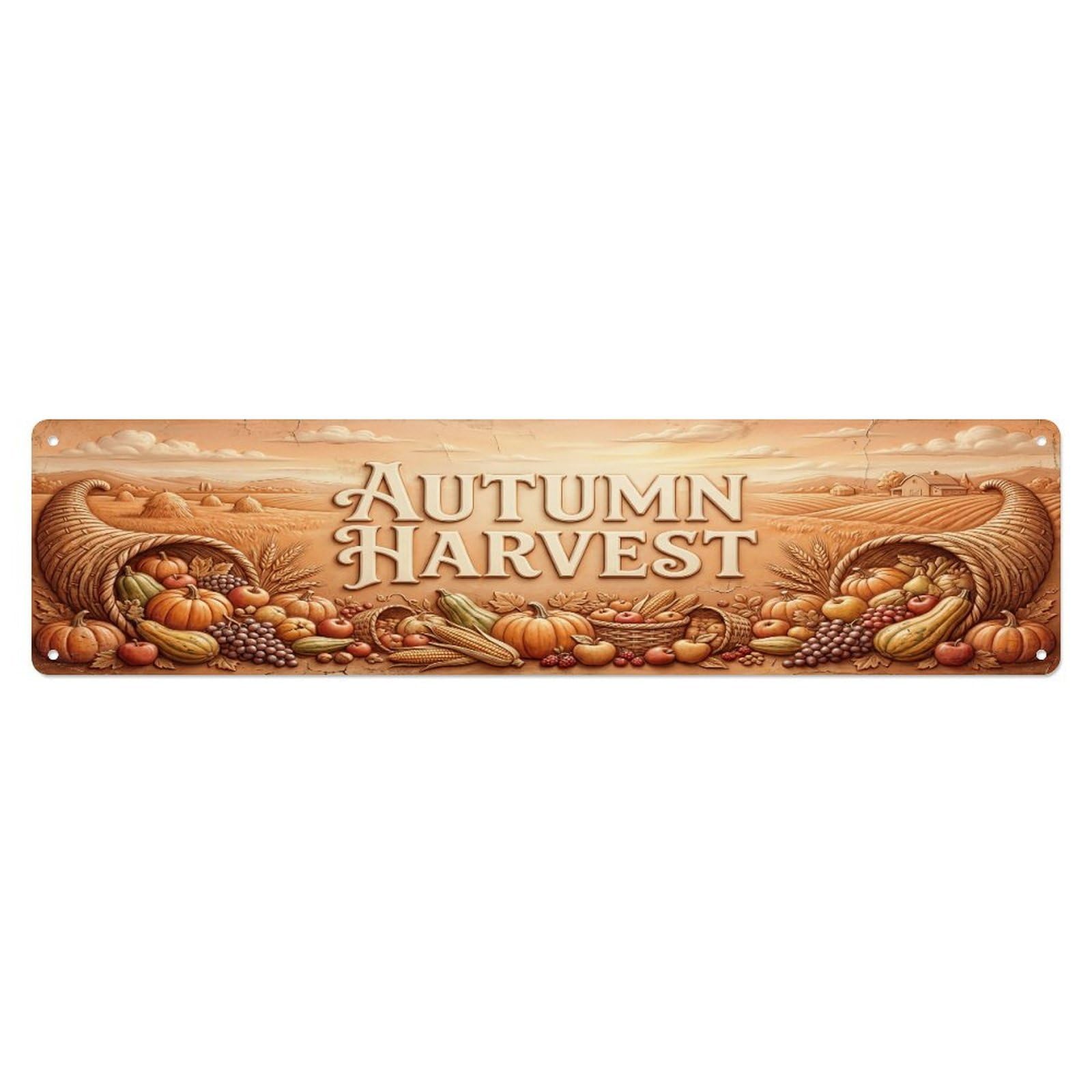 Fqcyn Style Metal Tin Sign Vintage Cottagecore Garden Autumn Harvest