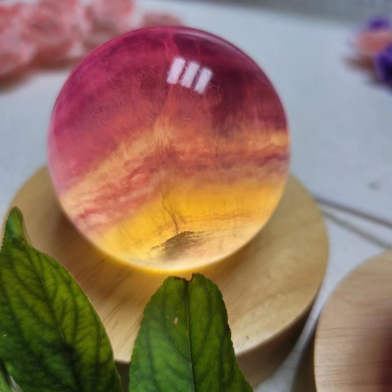 Fluorite Carved Crystal Balls for Divination,35~40mm