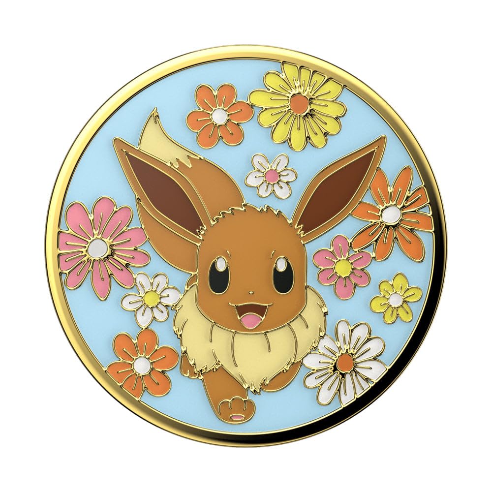PopSockets: PopGrip - Expanding Stand and Grip with a Swappable Top for Smartphones and Tablets - Pokémon - Floral Eevee Enamel