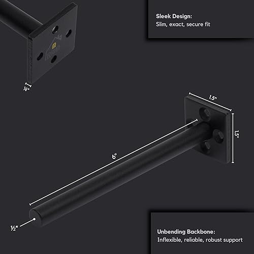 Miniatura 2 de Rose's Rustics Soporte de estante flotante resistente de 6 pulgadas (6 piezas) soportes de estante ocultos de acero sólido para estantes de madera