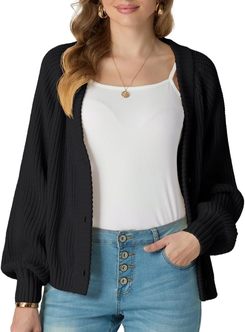 GRECERELLE Women's Cardigan Sweater Thick Knitted Open Front Long Sleeve Button Up Loose Casual Oversized Outerwear, S-2XL - Image 3