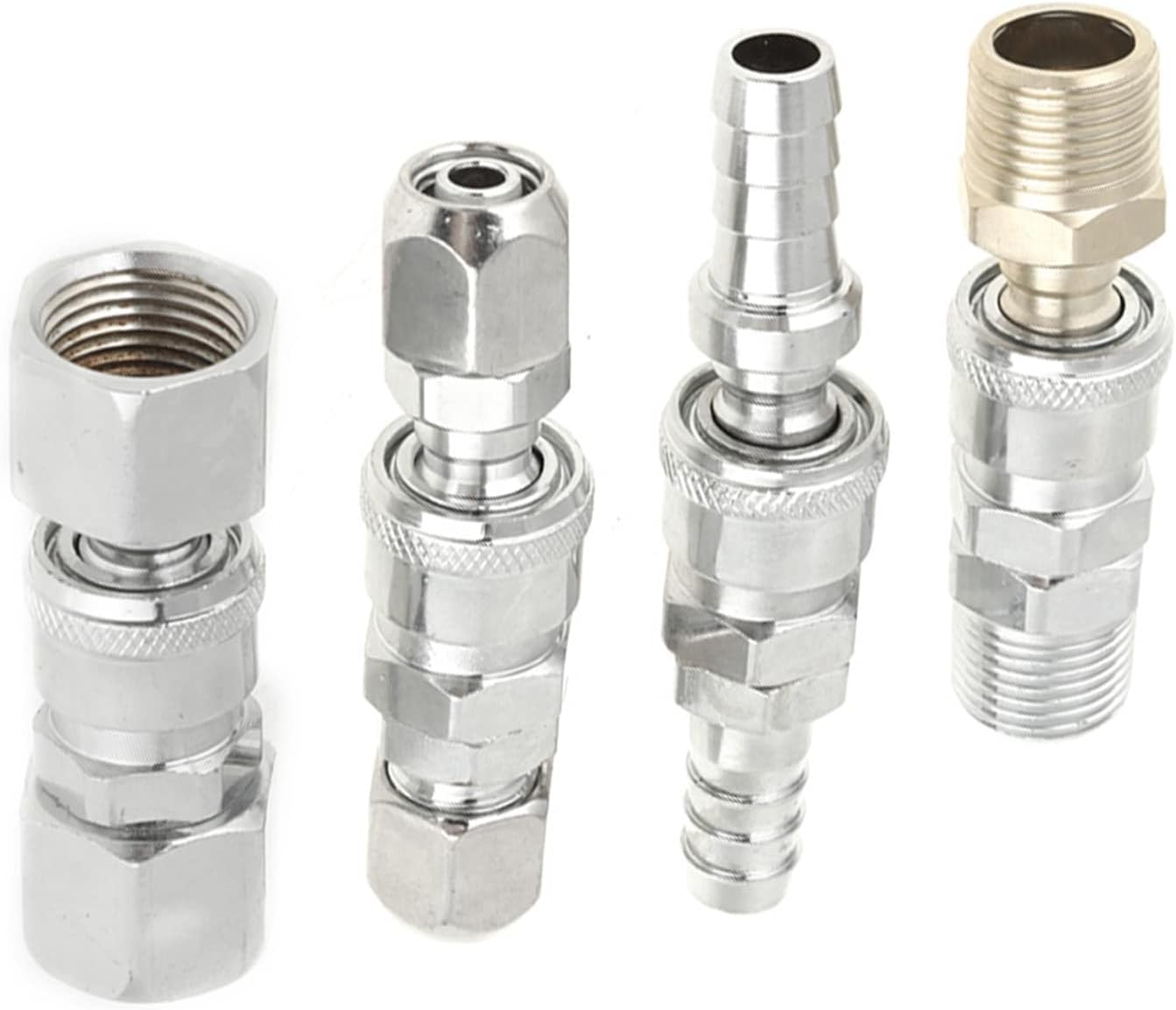 8PCS 1/2in BSP Connect Coupler Set, Air Compressor Connector with 4 Port Socket and 4 Plugs, Industrial Push to Connect Air Fittings for Hose Pneumatic Tools