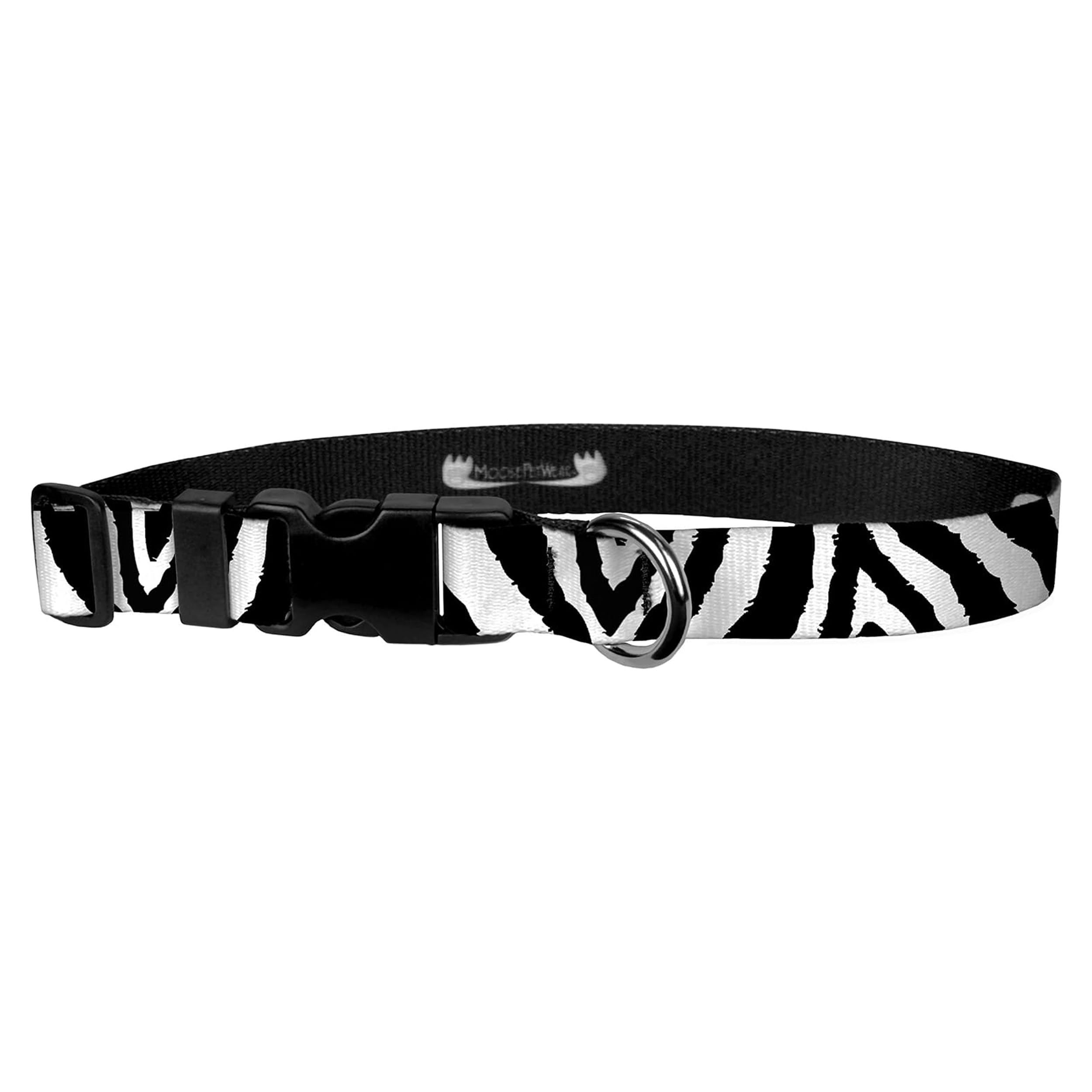 Dog Collar - Patterned Adjustable Pet Collars, 1 Inch Wide, Extra Large, Zebra