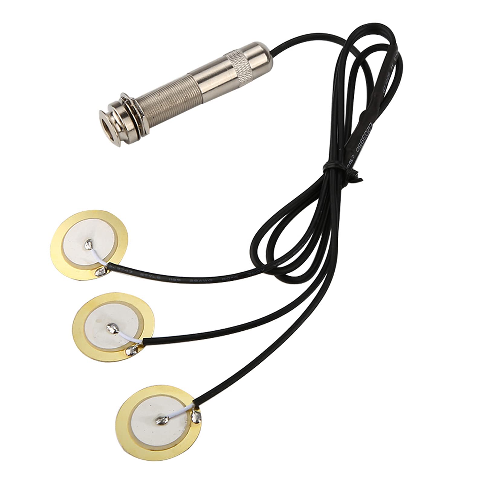 Capteur Piézo Pour Guitare Acoustique - Micro à Coller, Sortie Jack 6.35mm, Longueur 30 Cm, Installation Facile