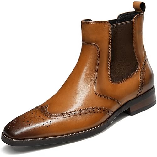 Dockorio Mens chelsea boots Leather Formal Dress Boots