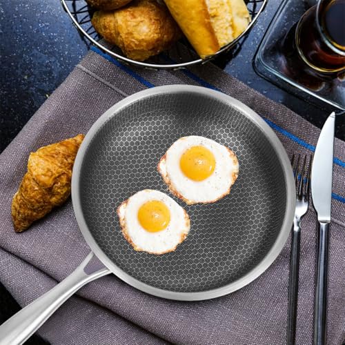 Mini poêle en acier inoxydable nid d'abeille pour cuisson des œufs - 7