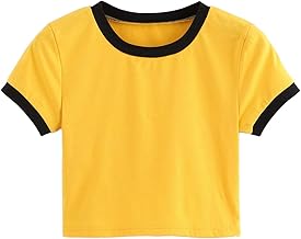 black and yellow crop top