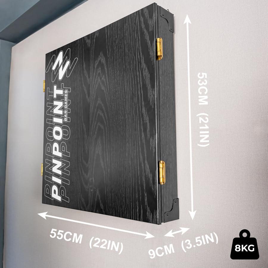 PINPOINT Armadietto Per Freccette A Muro – Porta Bersaglio In MDF Di Alta Qualità Con Bersagli In Sisal Opzionale – Per Casa & Pub