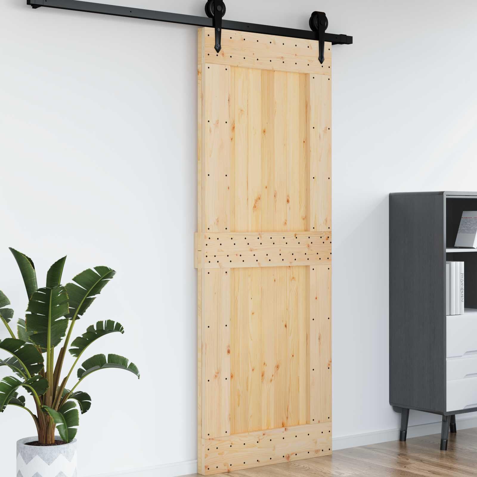 Drzwi z litego drewna sosnowego, 85 x 210 cm, do wnętrz, drzwi pokojowe, drewno sosnowe, surowe drewno sosnowe, naturalne drzwi do pokoju z litego drewna, nowoczesne, minimalistyczne