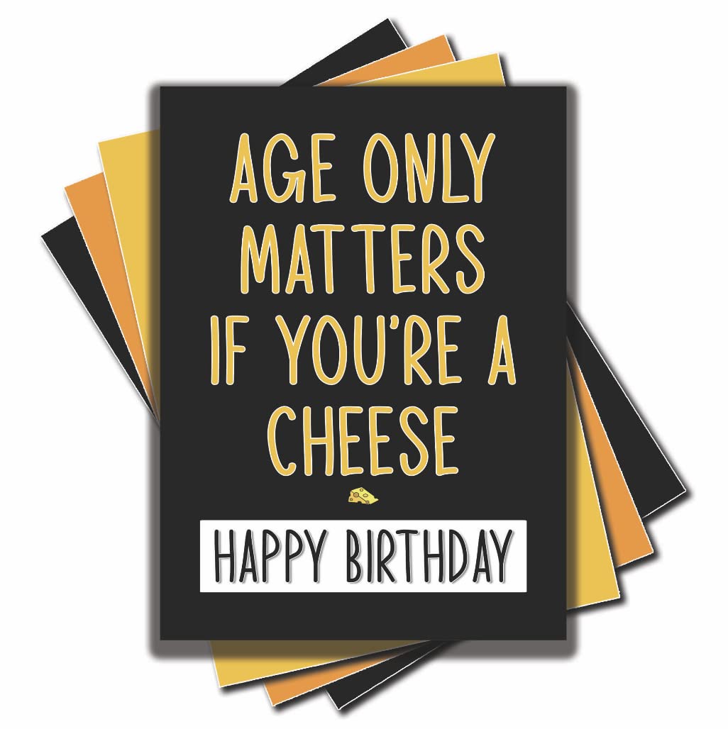 Jesting Jackass Funny Birthday Cards Age Only Matters If You're A Cheese Card 50th 40th 60th 30th For Him Her Banter Best Friend Office Cheesy Joke Fun C947