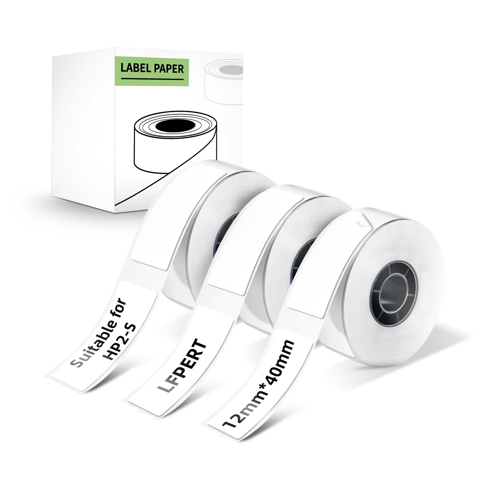 Amazon.com: LFPERT Label Maker Tape HP2-S - Black and White Sticker Thermal Paper Self-Adhesive ...