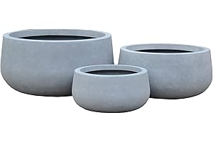 Guangdong Creative Stone Garden Decoration Co.,Ltd Durx-litecrete Lightweight Concrete Modern Low Bowl Cement Planter