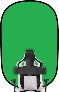 Green Screen Backdrop, 58in Portable Green Screen Chair with Stand Double Sided Foldable Green Background, Chroma Key, for Photography Streaming Gaming Photo Zoom Video Chats and Meeting