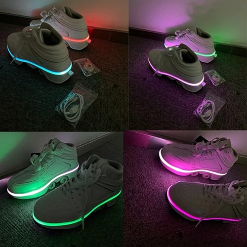 Miniatura 7 de Patines y zapatillas 2 en 1 con ruedas retráctiles unisex, para diversión al aire libre y fitness