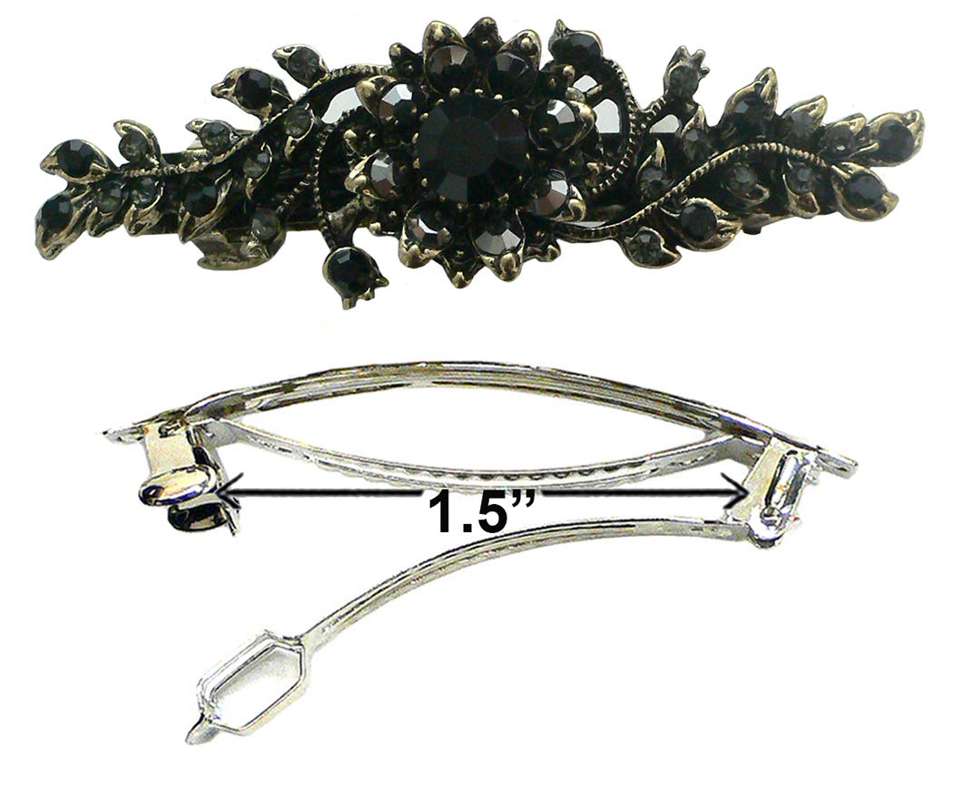 Dz Pack JCGY Mid Size Ornate Crystal Barrette Sparkly Crystals 12 Colors 5A86600-1-D2